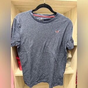 Hollister Men's Heathered Navy Tee